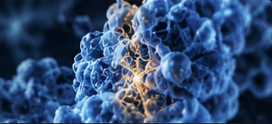 Blue molecular protein visualization